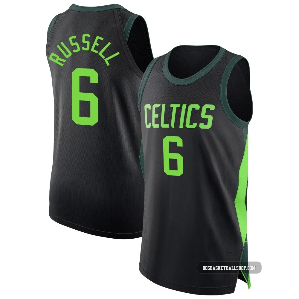 Bill Russell Boston Celtics ＃6 Authentic Men's 2024/25 Black City Edition Jersey