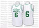 Bill Russell Boston Celtics ＃6 Authentic Men's White Throwback Jersey