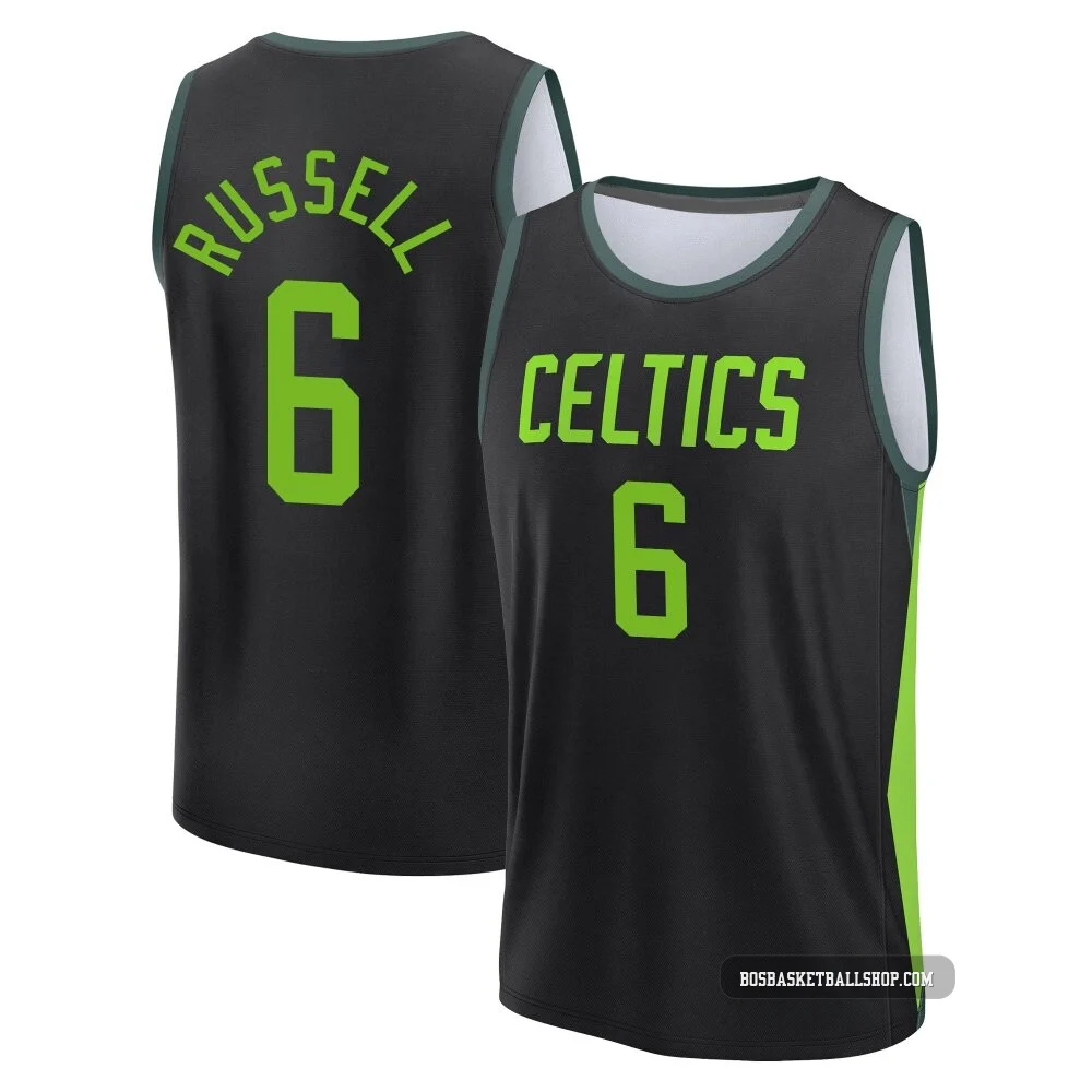 Bill Russell Boston Celtics ＃6 Men's 2024/25 Black Fast Break City Edition Jersey