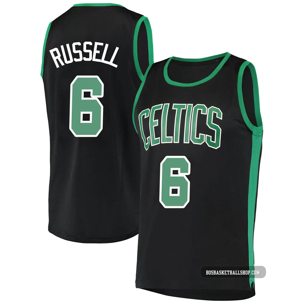 Bill Russell Boston Celtics ＃6 Men's Black Fast Break Jersey - Statement Edition