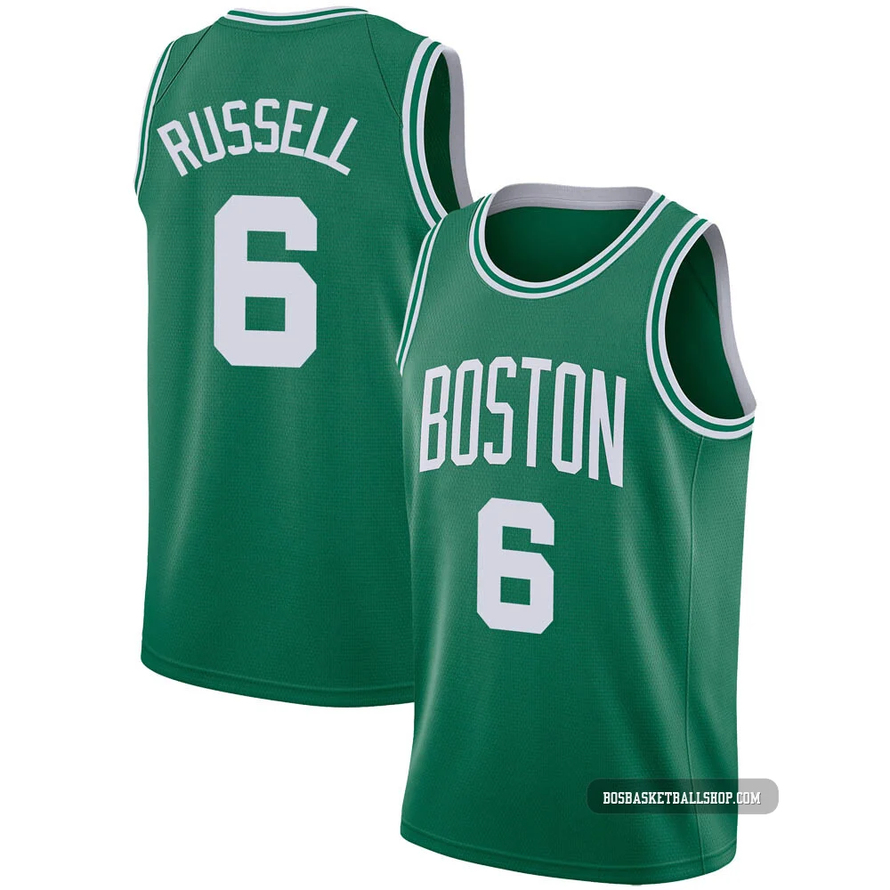 Bill Russell Boston Celtics ＃6 Swingman Men's Green Jersey - Icon Edition