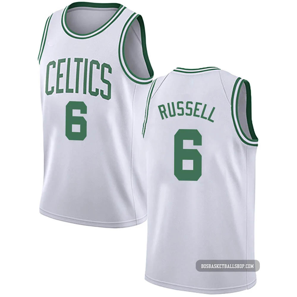 Bill Russell Boston Celtics ＃6 Swingman Men's White Jersey - Association Edition
