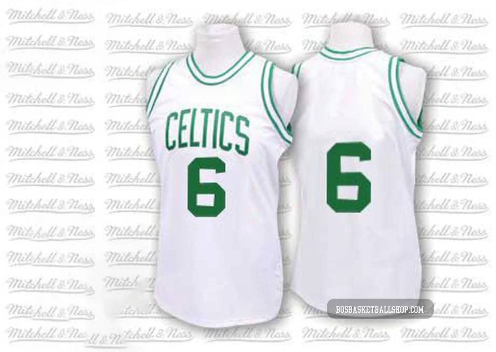 Bill Russell Boston Celtics ＃6 Swingman Men's White Throwback Jersey