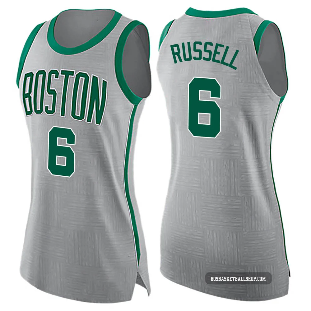 Bill Russell Boston Celtics ＃6 Swingman Women's Gray Jersey - City Edition