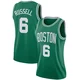 Bill Russell Boston Celtics ＃6 Swingman Women's Green Jersey - Icon Edition