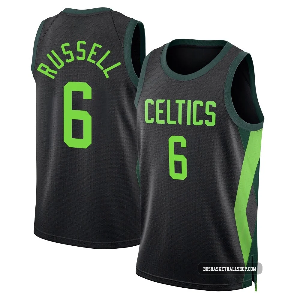 Bill Russell Boston Celtics ＃6 Swingman Youth 2024/25 Black City Edition Jersey