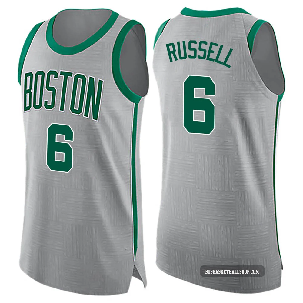 Bill Russell Boston Celtics ＃6 Swingman Youth Gray Jersey - City Edition