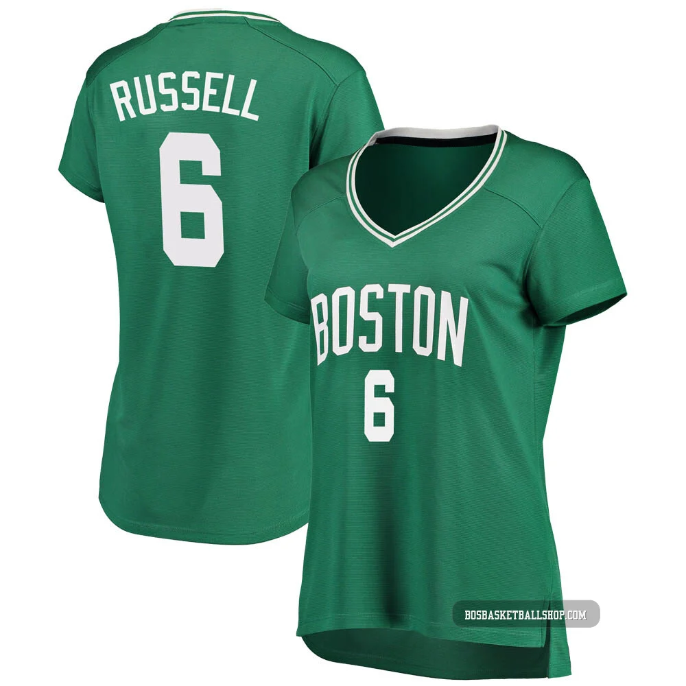 Bill Russell Boston Celtics ＃6 Women's Green Fast Break Icon Edition Jersey
